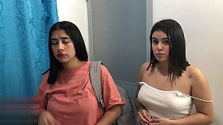 Latina Stepmom and Daughter Share Big Dick in Hotel Room