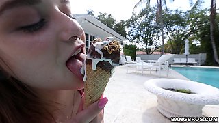 Barely Legal Petite Cutie Drilled By The Pool