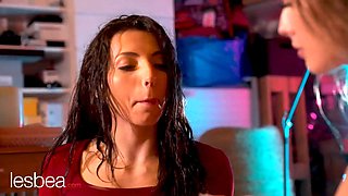 Teenagers shelter from the storm and share lesbian feelings - lesbea