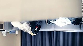 Cute amateur asian web cam girl playing with her toy