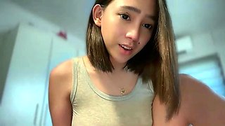 Amateur asian teen licks ass and sucks cock