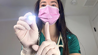 POV Professional Physical Exam in Green Scrubs