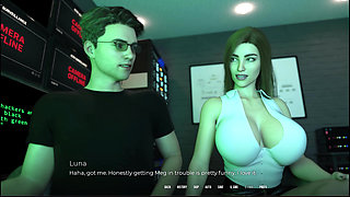 In Security 5 Luna Got Her as Spanked by Gary and Blowjob to Darius