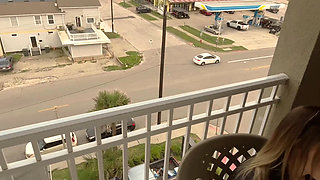 Busy Roadside Sex and Hotel Balcony Blowjob