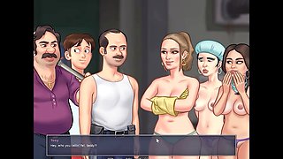 Assisting hot naked Russian babes in summertime saga