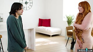 Stepmom Lauren Phillips gets naughty with her stepson's big cock on steps