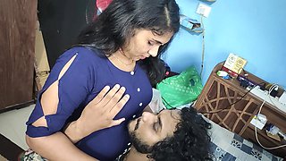 Churidar Leggings Removal and Top Only Romance Sex Video by Vaishnavy and Sharun Raj, Mallu Couple Hot Bedroom Romance Sex