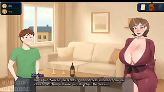 Wine Date With A Shy Dude Ends With A Handjob From A Sexy Big-Boob Milf. HANDJOB, KISSING. RED WINE D (Lust In Surburb Gameplay)