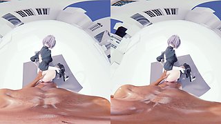 Two 3d cartoon cuties are ready for their bath