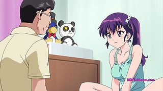 Horny Anime -Censored- Bent Over Desk for Intense Sex