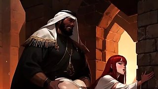 Spicy Toons Medieval Interracial Hentai: Big Tit Blonde MILF Conquered By BBC Warrior