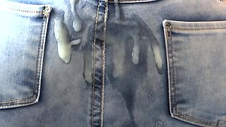 The Stepson Of The Maid Makes A Great Cumshot On My Wifes Ass With Her Jeans On