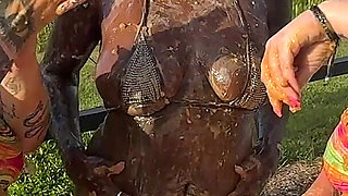 Messy Bean Play Four Hot Girls Squish Beans All Over Their Curves and Dare You to Lick Them Clean