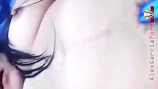 Slim Mexican Woman Masturbating with a Vibrator Alone at Home.