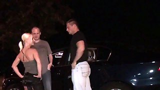 German Amateur Blonde Public Doggy Style Threesome