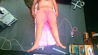 Fat Guy Falls Off Massage Table - Funny Happy Ending with Pegging & Prostate Massage