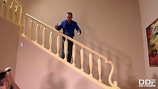 Scrumptious Shipment: Two Studs Fuck Tight Asshole And Pussy