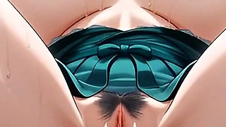 Horny Haired Anime Babe Fingers Wet Pussy to Massive Squirting Orgasm Ahegao Dirty Talk