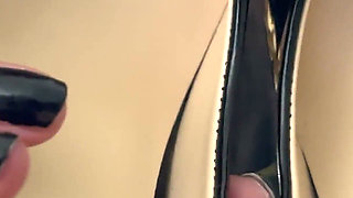 Stewardess Heels and Pantyhose Tease