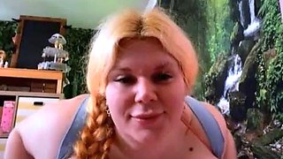 Cute blonde with big boobs solo