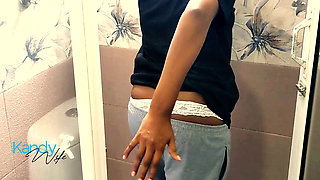 Curvy girl show her body before shower part one