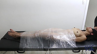 Flavia Blowjob Wrapped in Plastic, with Bastinado and Tit Spanking