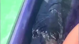 Spending time with ebony latina bitch on the speedboat real good
