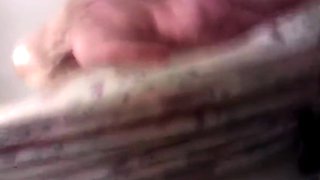 Shaving my cunt, stepson watching