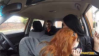 Ella Hughes and Jasmine Jae take turns in a wild FFM threesome with rough sex and big tits