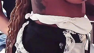 Spanking and Duct Tape Bondage Ebony Maid for Being Dirty