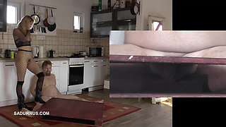 Miss Douxxx Uses Her Slave's Tongue and Crush His Crotch