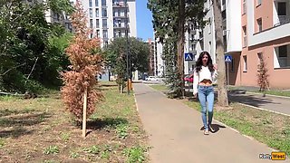 Sweetheart Katty West Asks Random Man to Jism on Her Face for a Public Cumwalk