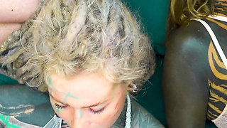 2 Alternative Tattooed Babe, 6 Dicks - DP, BJ, Facials