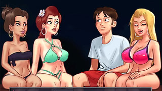 Summertime Saga I fuck my Stepsis with my friends in a 3some xxx