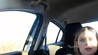 Car Sex With a Busty MILF Caught on Webcam
