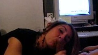 Homemade amateur riding cock cumshot swallow in lingerie