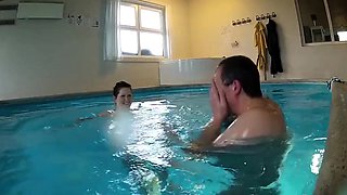 Big-Titted Webcam Slut Films Herself in the Pool