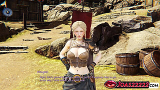 Seductive Viking Girl in Village 3D Hentai - Hairy Pussy Cunnilingus, POV Fingering, and Sitting Squirt Orgasm