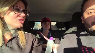 I found a window cleaner at the traffic light! And I called her over to be a pornography actor and have super-steamy orgy in our camper in the middle of the street. I made her all humid and she wiped our whole truck seat.