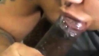 Freaky Amateur Sucks a Big Black Cock