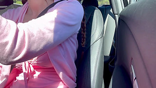 Sexy Car Ride with Horny Big Tits MILF Artemisia Love Flashing Her Juicy Boobs and Nipples