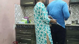 Beautiful Indian Step Mom Pussy and Ass Fucked Hard by Step Son While He Is in Kitchen to Seducing