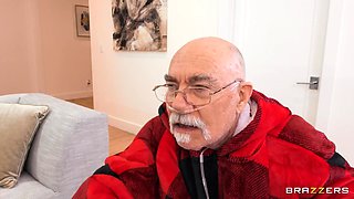 Blast-sisted Living Threeway for Older Grandpa starring Katie Morgan, Gia Derza, and Jay Crew