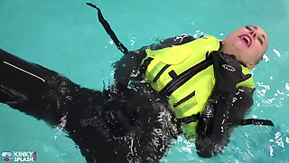 Neoprene Lust: Inflatable Snorkel Vest Pleasure in the Pool