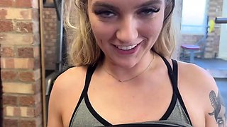 Blonde bikini babe doing hardcore doggy style outdoor