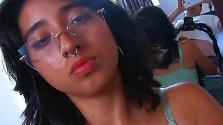 School Tattoed Babe Giving Blowjob