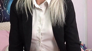 Submissive Blonde Princess Begs for Your Creampie