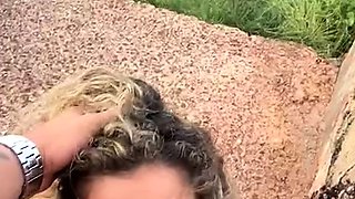 Amateur milf car outdoor handjob