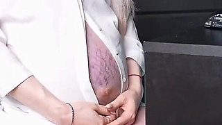 Pregnant Morning of the Working Day. 9 Month Pregnant