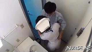 Naked nurse enjoys other woman licking her asian wet crack